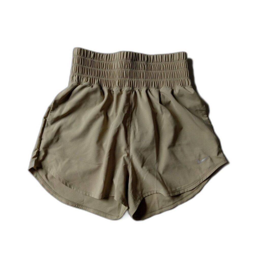 Nike One Neutral Olive Dri-Fit Ultra High Waisted 3" Brief Lined Shorts Small